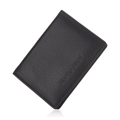 MWS03-W001   Genuine Leather Bi-Fold Card Wallet for Men Woman