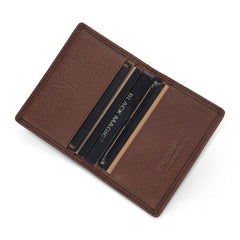 MWS03-W001   Genuine Leather Bi-Fold Card Wallet for Men Woman