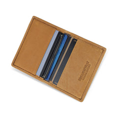 MWS03-W001   Genuine Leather Bi-Fold Card Wallet for Men Woman