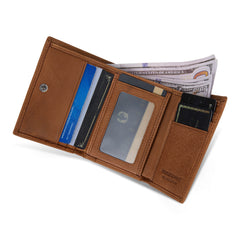 MWS04-W001   Montana West Genuine Leather Tri-Fold  Wallet For Men Woman