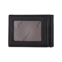 MWS06-W001   Genuine Leather Men's Slim Minimalist Card Wallet With Money Clip