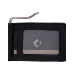 MWS06-W001   Genuine Leather Men's Slim Minimalist Card Wallet With Money Clip