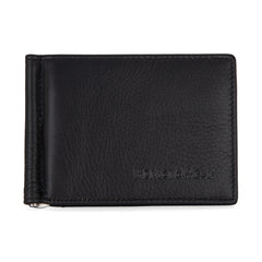 MWS06-W001   Genuine Leather Men's Slim Minimalist Card Wallet With Money Clip