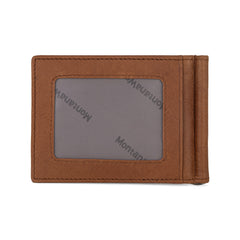 MWS06-W001   Genuine Leather Men's Slim Minimalist Card Wallet With Money Clip