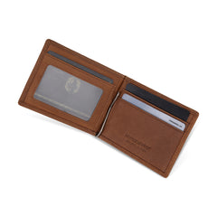 MWS06-W001   Genuine Leather Men's Slim Minimalist Card Wallet With Money Clip