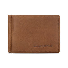 MWS06-W001   Genuine Leather Men's Slim Minimalist Card Wallet With Money Clip