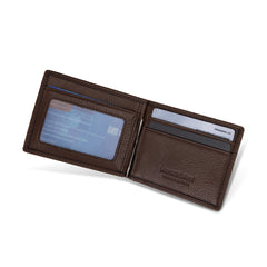 MWS06-W001   Genuine Leather Men's Slim Minimalist Card Wallet With Money Clip