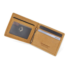 MWS06-W001   Genuine Leather Men's Slim Minimalist Card Wallet With Money Clip