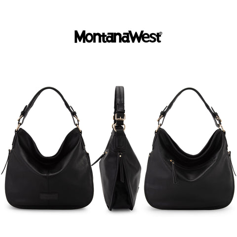 MWW16-1022   Montana West Hobo/Crossbody Bag - Black