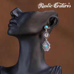 RCE-1122  Rustic Couture's  Artificial Stone Aztec Dangling Earring