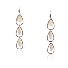 RCE-1128   Rustic Couture's  3 Tiers Artificial  Stone Dangling Earring