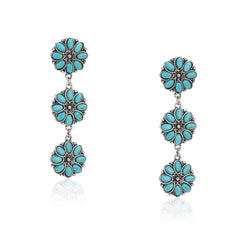 RCE-1131   Rustic Couture's  3 Tiers Squash Blossom Dangling Earring