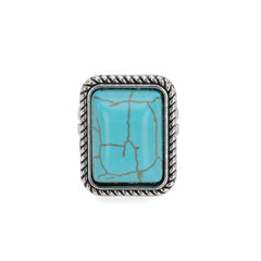 RCR-1001   Rustic Couture's  Vintage Silver Turquoise Ring