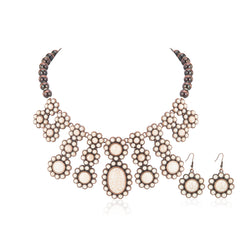 RNS-1048  Rustic Couture's Bohemian Jewelry Sets Statement Necklace Pendant Earrings