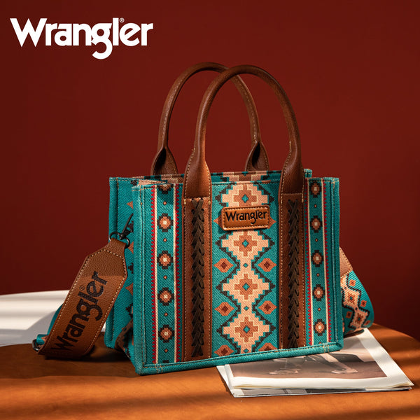 Wrangler Women's Southwestern Dual Sided Print Turquoise Crossbody/Can -  Russell's Western Wear, Inc.