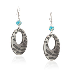 RCE-1129  Rustic Couture's   Western Artificial Stone Hoop Earring