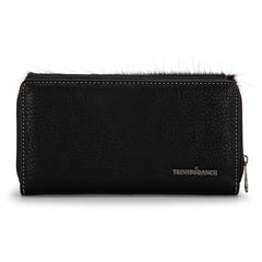 TR149-W010 Trinity Ranch Hair-On Cowhide Saddle Shape Collection Wallet - Black