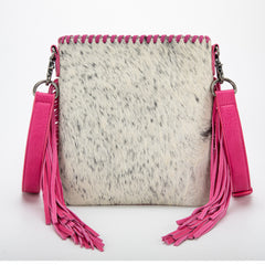 TR162G-2001   Trinity Ranch Hair-On Cowhide Fringe Concealed Carry Crossbody Bag - Hot Pink