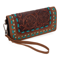 TR181-W018  Trinity Ranch Floral Tooled Collection Wallet