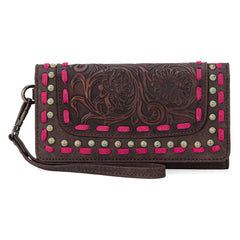 TR181-W018  Trinity Ranch Floral Tooled Collection Wallet