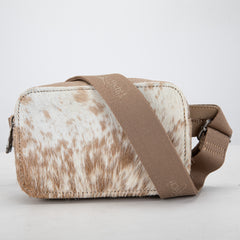 TR184-194 Trinity Ranch Genuine Hair-On Cowhide Belt Bag - Tan