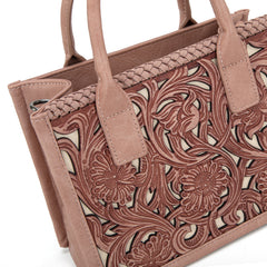 TR186-8121   Trinity Ranch Floral Tooled  Mini Tote/Crossbody