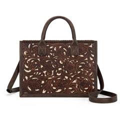 TR186-8122   Trinity Ranch Floral Tooled Concealed Carry Tote/Crossbody