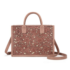 TR186-8122   Trinity Ranch Floral Tooled Concealed Carry Tote/Crossbody