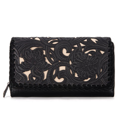 TR186-W010  Trinity Ranch Floral Tooled Collection Wallet