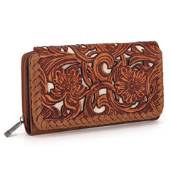 TR186-W010  Trinity Ranch Floral Tooled Collection Wallet