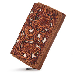 TR186-W010  Trinity Ranch Floral Tooled Collection Wallet