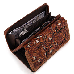 TR186-W010  Trinity Ranch Floral Tooled Collection Wallet