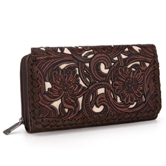 TR186-W010  Trinity Ranch Floral Tooled Collection Wallet