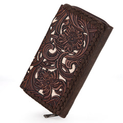 TR186-W010  Trinity Ranch Floral Tooled Collection Wallet