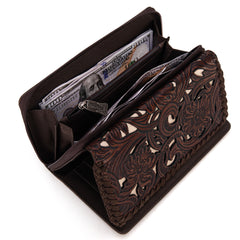 TR186-W010  Trinity Ranch Floral Tooled Collection Wallet