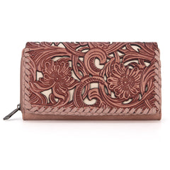 TR186-W010  Trinity Ranch Floral Tooled Collection Wallet