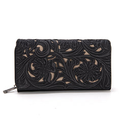 TR188-W010  Trinity Ranch Floral Tooled Collection Wallet