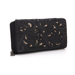 TR188-W010  Trinity Ranch Floral Tooled Collection Wallet