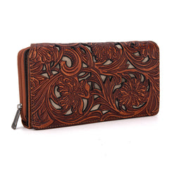 TR188-W010  Trinity Ranch Floral Tooled Collection Wallet