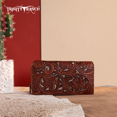 TR188-W010  Trinity Ranch Floral Tooled Collection Wallet