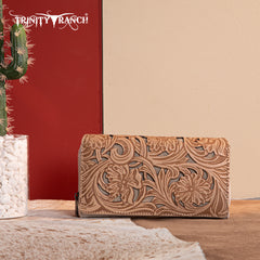 TR188-W010  Trinity Ranch Floral Tooled Collection Wallet