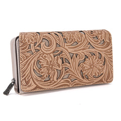 TR188-W010  Trinity Ranch Floral Tooled Collection Wallet