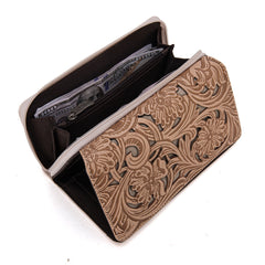 TR188-W010  Trinity Ranch Floral Tooled Collection Wallet