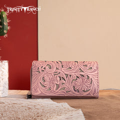 TR188-W010  Trinity Ranch Floral Tooled Collection Wallet