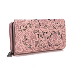 TR188-W010  Trinity Ranch Floral Tooled Collection Wallet