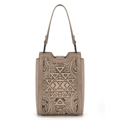 TR190-1821   Trinity Ranch Floral Aztec Tooled Mini Tote/Crossbody