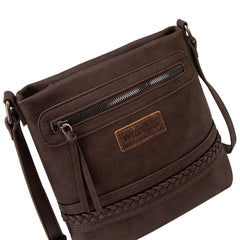 WG97G-9360  Wrangler Braided Concealed Carry Crossbody- Coffee