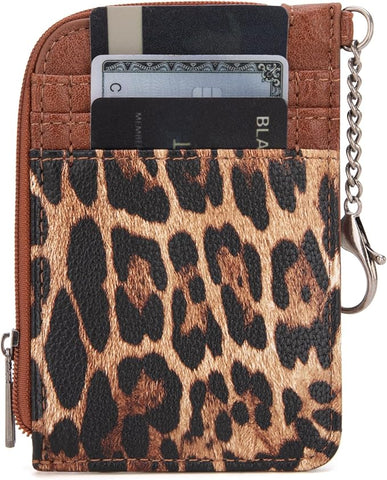 WG102-W005 Wrangler  Wrangler Leopard Print  Mini Zip Card Case - Leopard