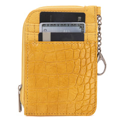 WG102-W005 Wrangler  Wrangler Croc  Print  Mini Zip Card Case - Mustard