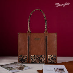 WG102G-8119  Wrangler Leopard Print Concealed Carry Wide Tote